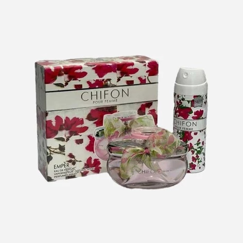 ادکلن ست چیفون با اسپری 100 میل (CHIFON POUR FEMME